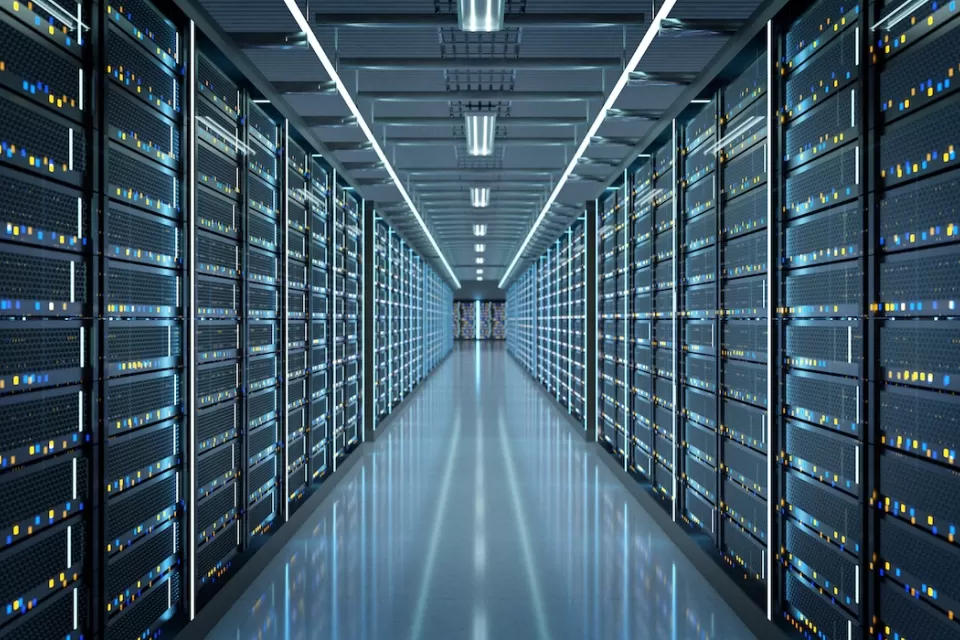 Servers in a data center.